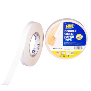 HPX DUBBELZIJDIGE TAPE MET HOGE INITIELE TACK - TRANSPARANT 19MM X 50M