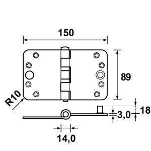 SCHARNIER SCHIJF 3MM 89X150 SKG***TGS