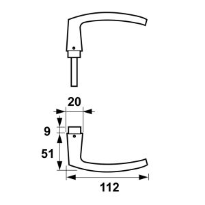 DEURKRUK AXA ALUMINIUM CHAMPAGNE BLOK P.P.