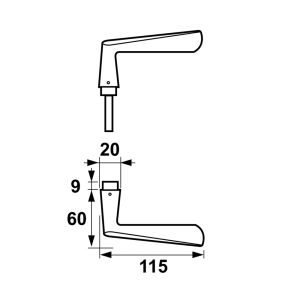 DEURKRUK AXA ALUMINIUM CHAMPAGNE VLINDER